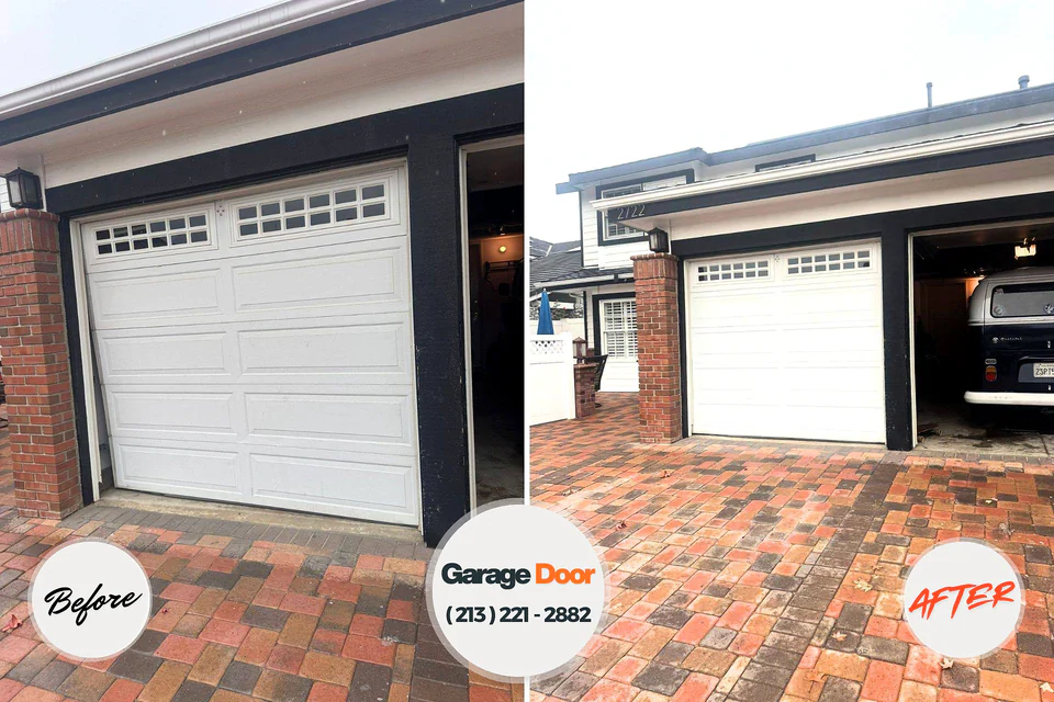 Before and after: garage door company Mont Belvieu, TX